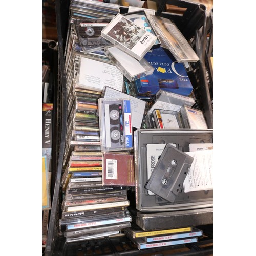 283 - 5 boxes of videos, CD's, DVD's & tapes