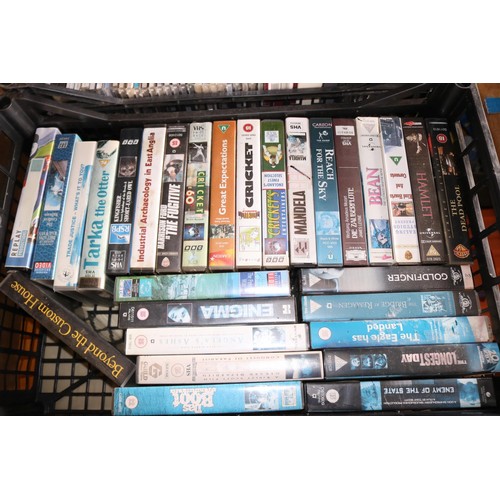 283 - 5 boxes of videos, CD's, DVD's & tapes