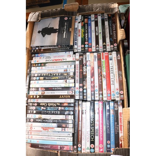 284 - 2 boxes of dvd's, cd's, cassettes, 4 cd cases