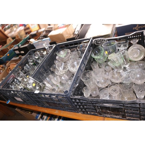 285 - 3 crates of various glass ware