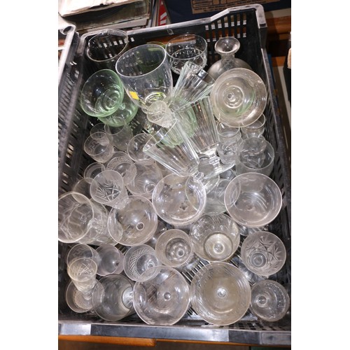 285 - 3 crates of various glass ware