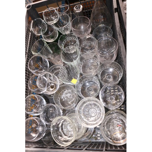 285 - 3 crates of various glass ware