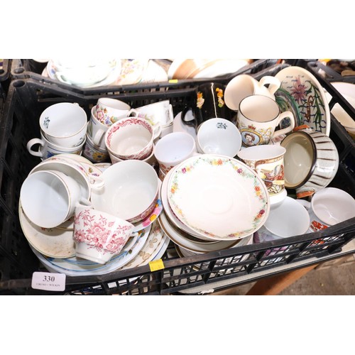 330 - 4 crates of various crockery