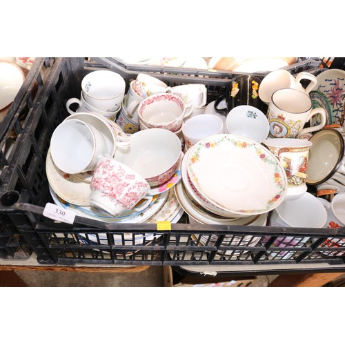 330 - 4 crates of various crockery