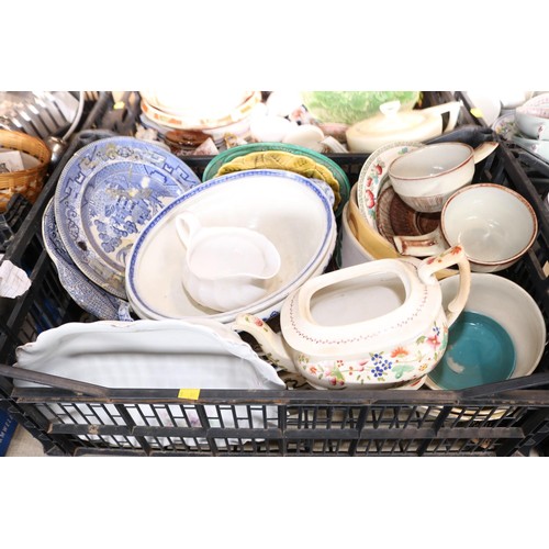 330 - 4 crates of various crockery