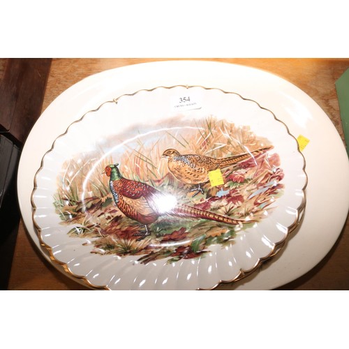 354 - Meat dish, Johnson Brothers & 2 wall hanging plates