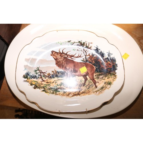 354 - Meat dish, Johnson Brothers & 2 wall hanging plates