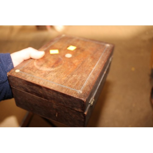 357 - 3x various wooden boxes, 1 with inlaid mother of pearl