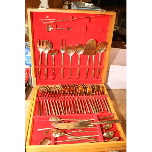 362 - Case of brass Cutlery set