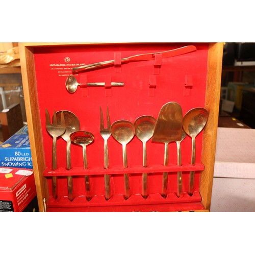 362 - Case of brass Cutlery set