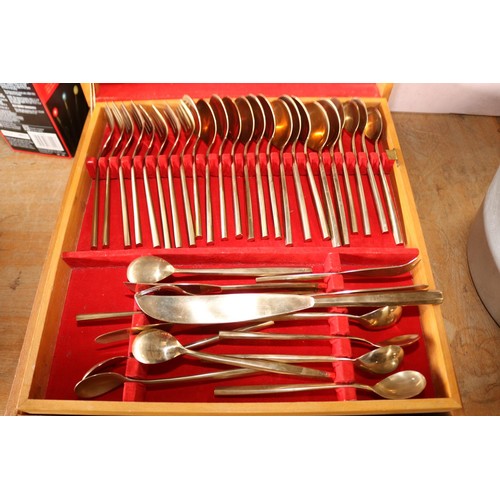 362 - Case of brass Cutlery set