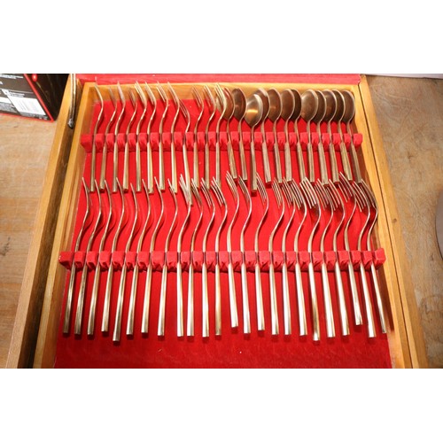 362 - Case of brass Cutlery set