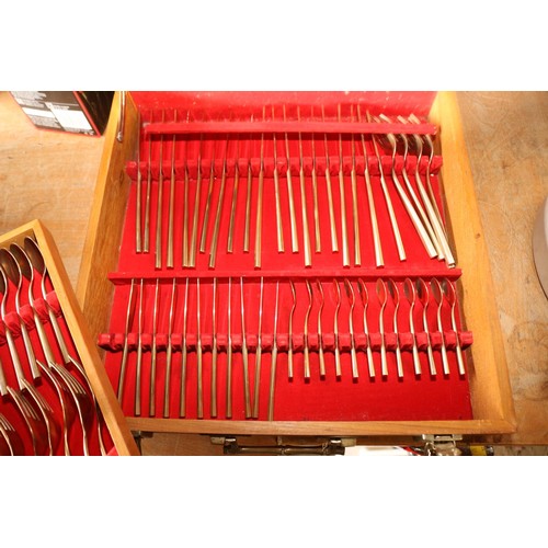 362 - Case of brass Cutlery set