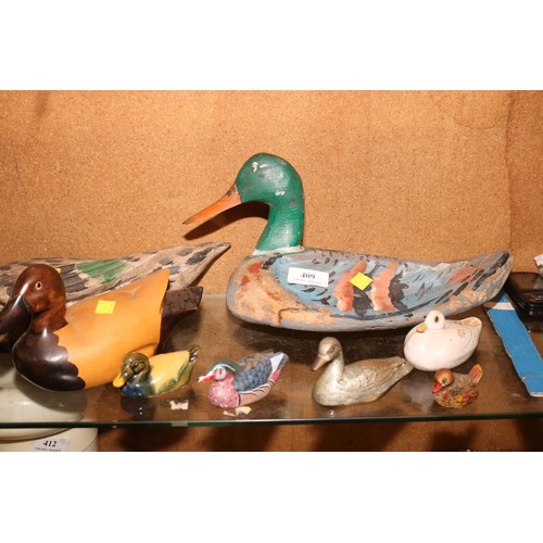 409 - Various duck ornaments, incl Royal Crown, Denby