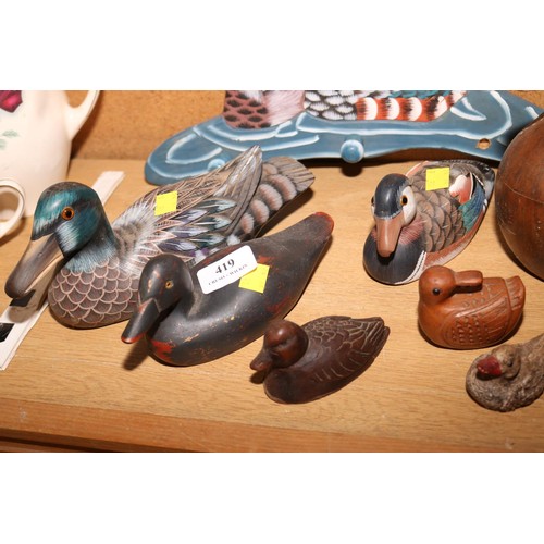 419 - Various wooden ducks