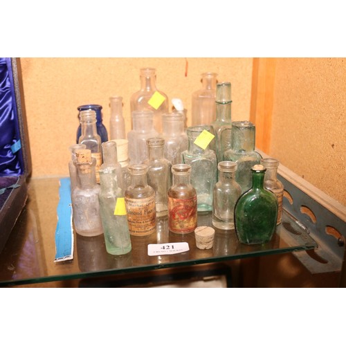 421 - Collection of old small glass bottles