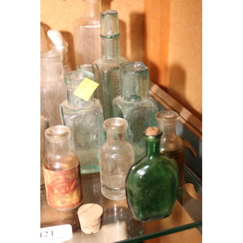 421 - Collection of old small glass bottles