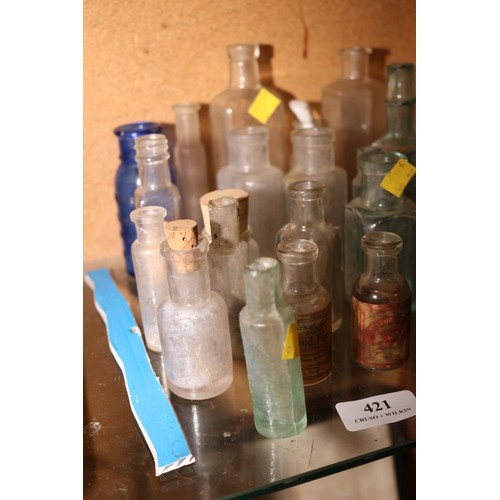 421 - Collection of old small glass bottles