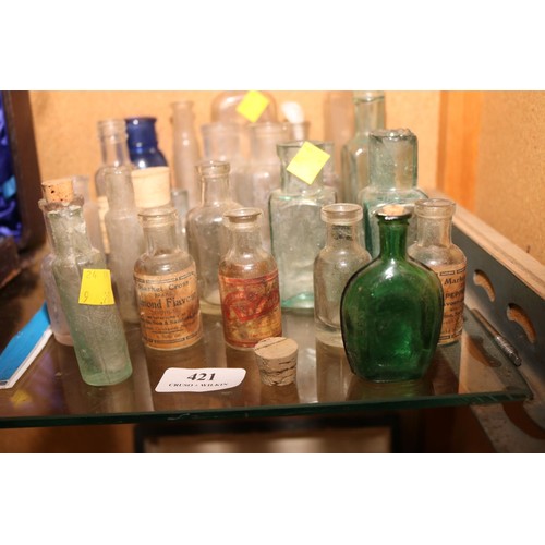 421 - Collection of old small glass bottles