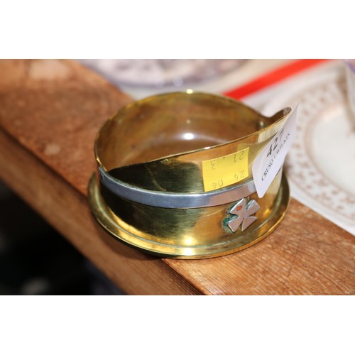 427 - Trench art - brass officers cap