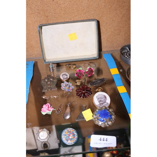 444 - Box of vintage jewellery - some silver & rolled gold