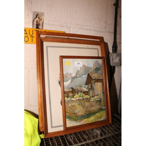 456 - 3 framed watercolours