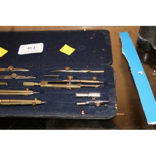 464 - Vintage engineering drafting compass set