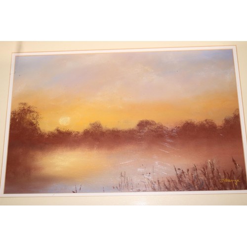 500 - 'Sunset over the Broads' watercolour by I Berrage & prints 4/100 by RS