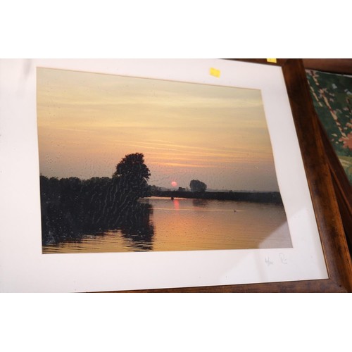 500 - 'Sunset over the Broads' watercolour by I Berrage & prints 4/100 by RS