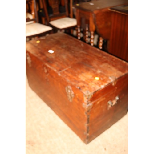 587 - Large wooden blanket chest