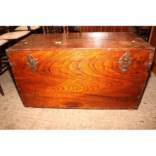 587 - Large wooden blanket chest