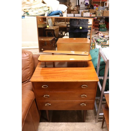 594 - Small teak dressing table on legs