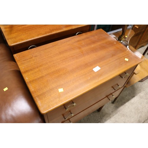 595 - Small teak 3 drawer chest on legs