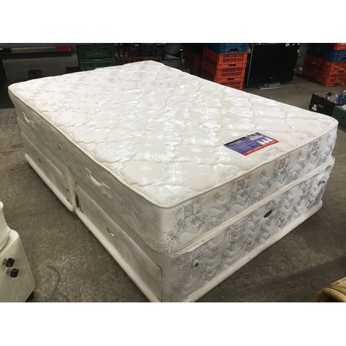 617 - Silentnight double bed with storage drawers, mattress & headboard