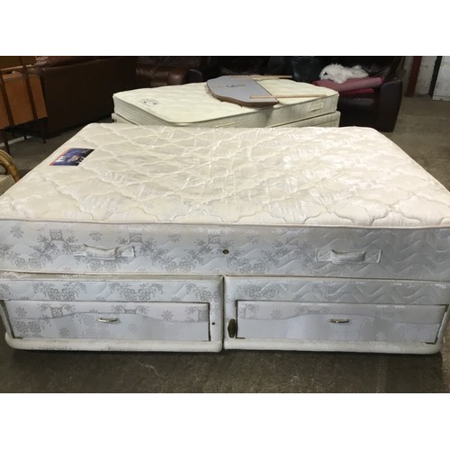 617 - Silentnight double bed with storage drawers, mattress & headboard