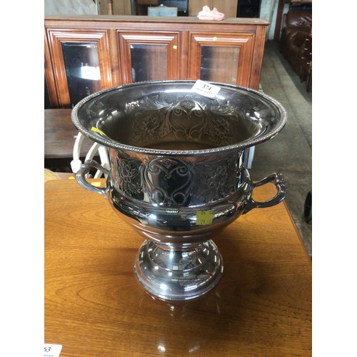 374 - Large silver plated centre piece (champagne bucket)