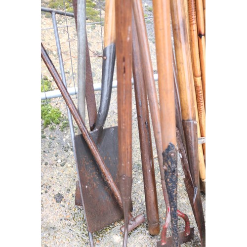 11 - Qty of vintage tools, incl drain rods, etc