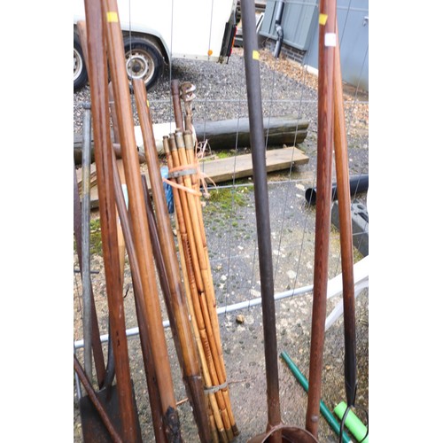 11 - Qty of vintage tools, incl drain rods, etc