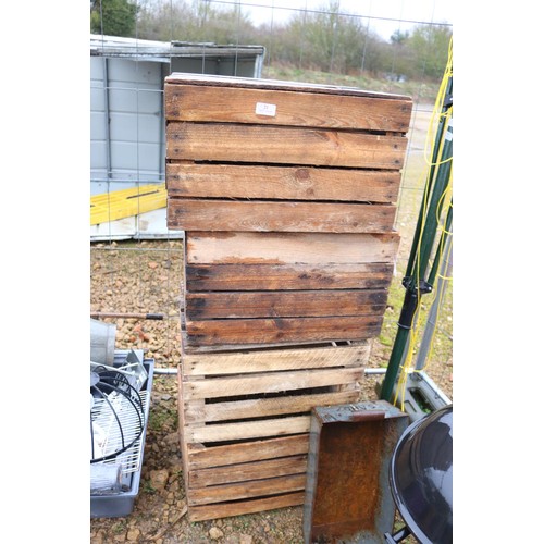 21 - Natural brown wooden crates x6