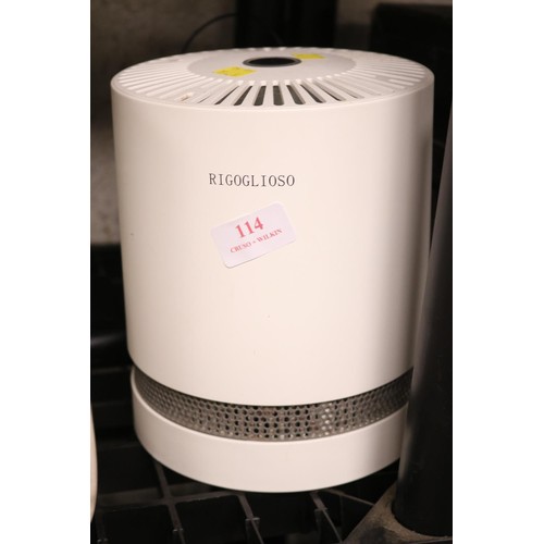 114 - Rigoglioso air purifier - warranted until 12 noon Tuesday following the above sale