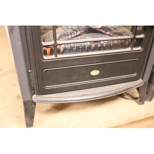 124 - Dimplex log effect electric fire - warranted until 12 noon Tuesday following the above sale