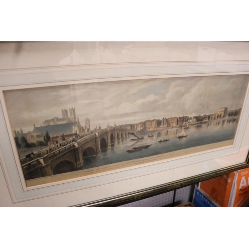 152 - 2 x views of London depicting view of the north bank of the Thames from Westminster Bridge to London... 