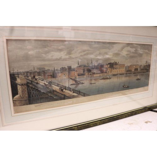 152 - 2 x views of London depicting view of the north bank of the Thames from Westminster Bridge to London... 