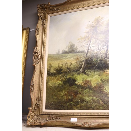 159 - Large oil painting of countryside view Tribute to  William manners?  1860 - 1930 -146 cm x 94 cm tot... 