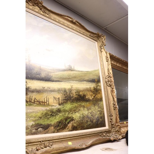 159 - Large oil painting of countryside view Tribute to  William manners?  1860 - 1930 -146 cm x 94 cm tot... 