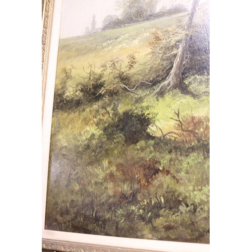 159 - Large oil painting of countryside view Tribute to  William manners?  1860 - 1930 -146 cm x 94 cm tot... 