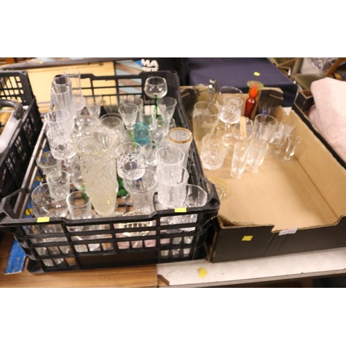 295 - 2 boxes of various glassware