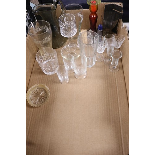 295 - 2 boxes of various glassware