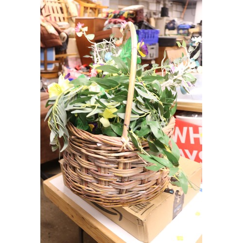 301 - Basket with Easter trees & flower garlands