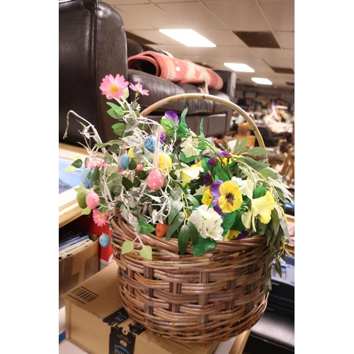 301 - Basket with Easter trees & flower garlands